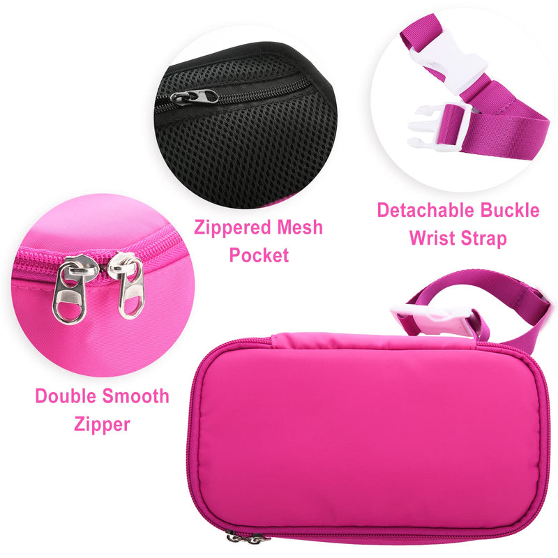 Beautyflier Travel Carrying Case for Portable Nebulizer, Inhaler Spacer for Kids and Adults, Inhaler Holder Asthma Carrying Bag with Mesh Pocket for Medicine and Other Essentials, Pink (Case Only) Hot Pink