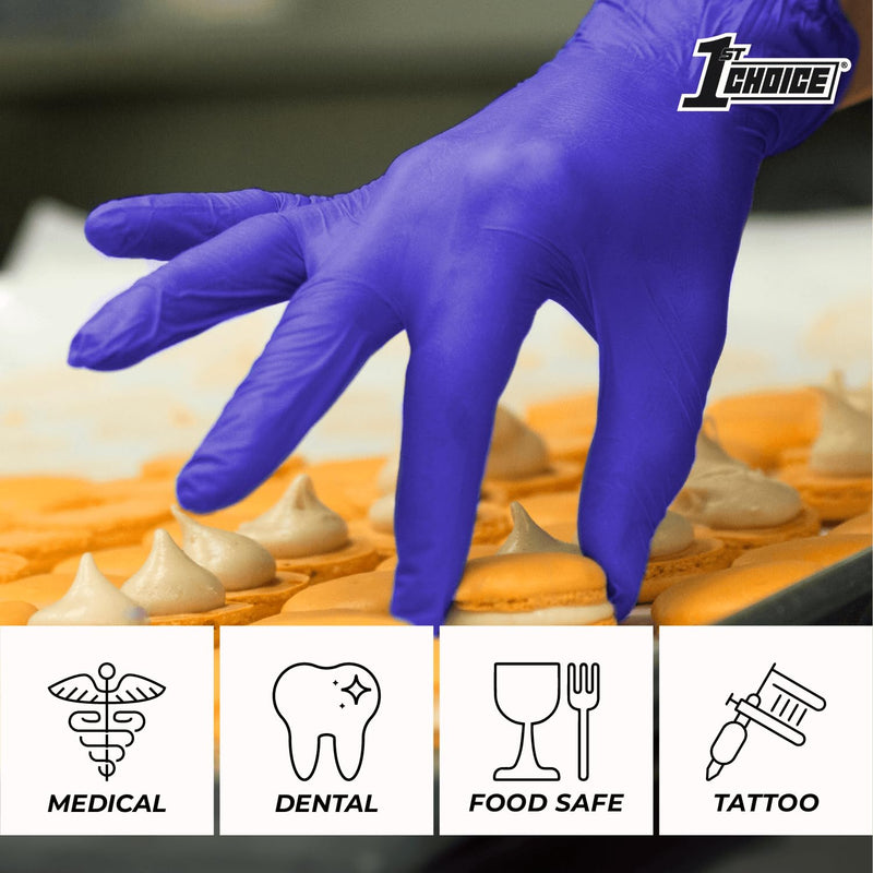 [Australia - AusPower] - 1st Choice Nitrile Disposable Gloves, 3 Mil Blue Indigo Nitrile Gloves Disposable Latex Free Medium Box of 100 Medical Gloves Medium (Pack of 100) 