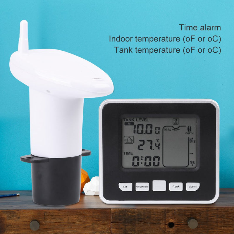 [Australia - AusPower] - Mugast Ultrasonic Level Sensor Water Liquid Level Sensor Transmitter with LCD Temperature Display Supports Liquid Level High/Low Alarm 