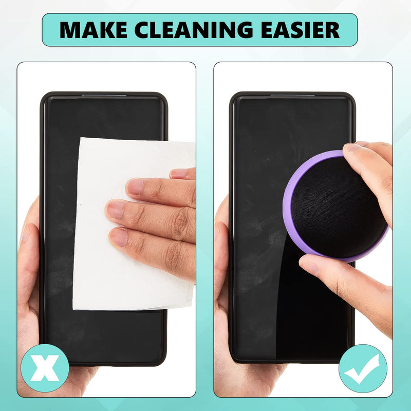 [Australia - AusPower] - 4 Pack Touch Screen Cleaner Balls Phone Cleaning Ball Microfiber Touch Screen Glass Cleaner Cleaning Ball for Computer Laptop Cell Phone Monitor, Black, Blue, Rose Red, Purple 