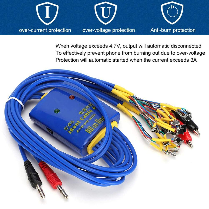 [Australia - AusPower] - Bewinner1 Power Supply Boot Line, Durable Mobile Phone Repair Test Cable with Smart Anti-Burn for Android/Connecting Wire Mode(18+5+1) 