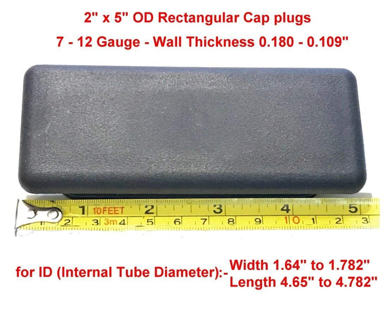 [Australia - AusPower] - SBDs (Pack of 2) 5" x 2" Rectangular Cap Plugs (125 x 50 mm) 7-12Ga | Hole Size (ID) L 4.64" - 4.78" W 1.64" - 1.78" | Fencing Post Finishing Inserts 