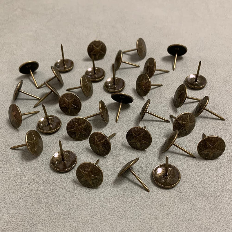 [Australia - AusPower] - Upholstery Tacks, Furniture Upholstery Nails for Decorative, 100 PCS 5/8 inch Upholstery Decorative Tack for Furniture DIY Decorative, Home Decor, Antique Brass 