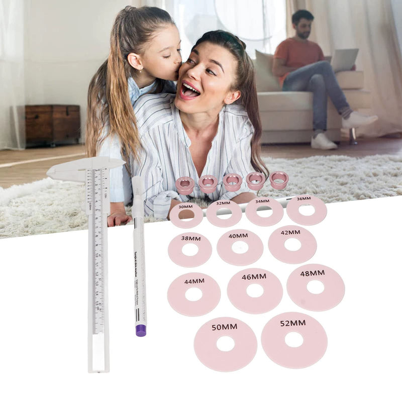 [Australia - AusPower] - 3D Areola Measurements Set, Vernier Caliper 12pcs Silicone Rings Marking Pen 3D Areola Scale Ruler Caliper Measuring Tool 