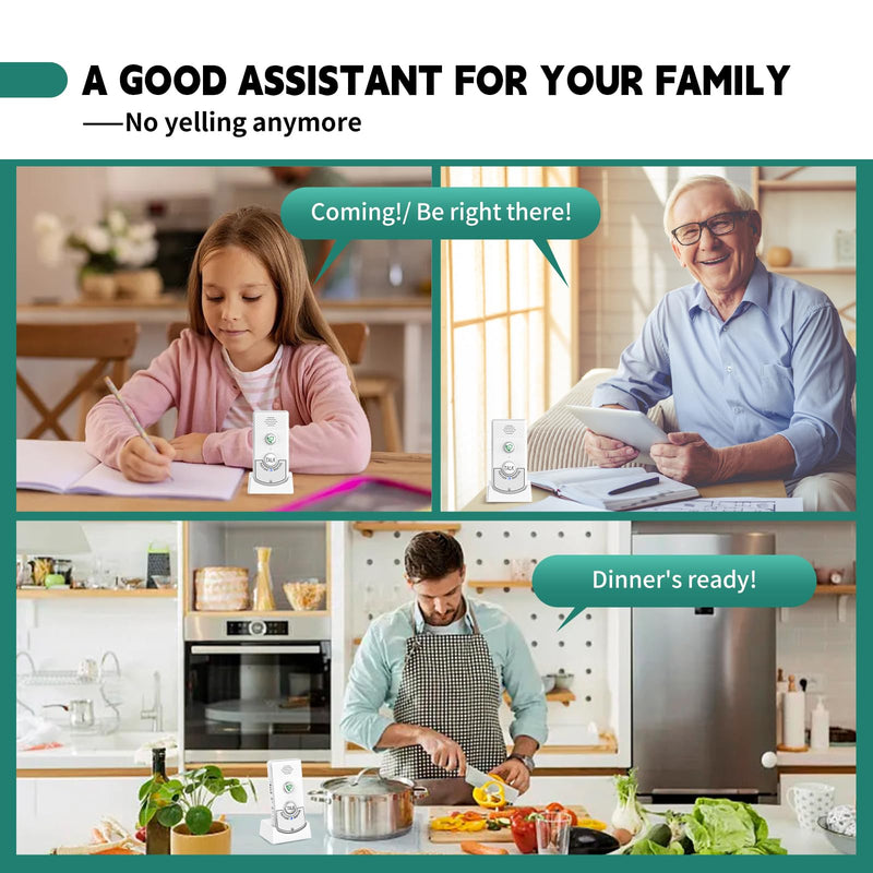 [Australia - AusPower] - 2 Way Voice Intercom, Long Range Wireless Intercomunicador Home Communication System Doorbell Unit, 100m Range Indoor Intercoms Calling System Room to Room Intercom for House, Hospital, Hotel 