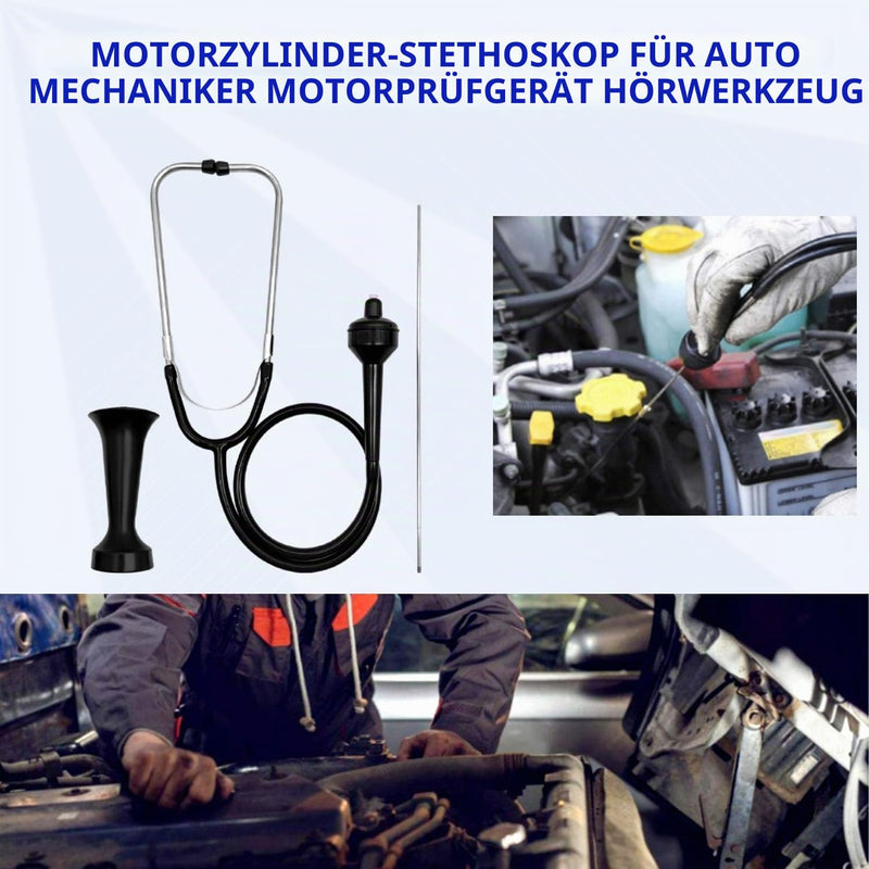 ZKTOOL Car Noise Tester Diagnostic Stethoscope Kit | Professional mechanic hearing tester diagnostic kit for abnormal car noise during vehicle repair. black
