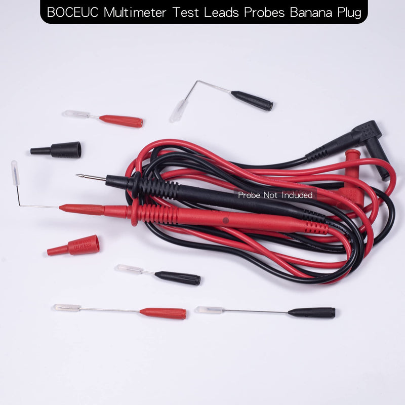 [Australia - AusPower] - Back Probe Needles Non-Destructive Multimeter Test Probes, 3A Alligator Clips with Slip on Insulators, 5A 600V Instrument Test Pen Clamp Copper Lead Plug Measuring Tools 