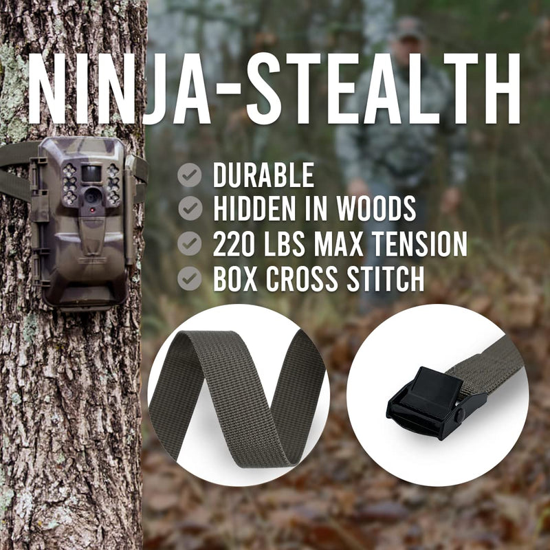 [Australia - AusPower] - Trail Camera Straps, Game Cam Mounting Straps w/Durable Alloy Buckle, 6 ft. Long Hunting Utility Strap for Hanging Deer Camera Tree Stand, 25mm Width, Brown, 4-Pack Brown-4 Packs 