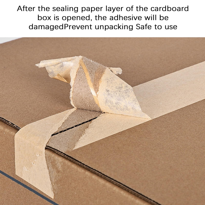 NICENEEDED Water Activated Tape, 2 Inch x 164ft Fiber Reinforced Gummed Tape, Kraft Paper Tape Biodegradable Brown Packing Tape for Security Sealing Heavy Duty Packaging and Shipping