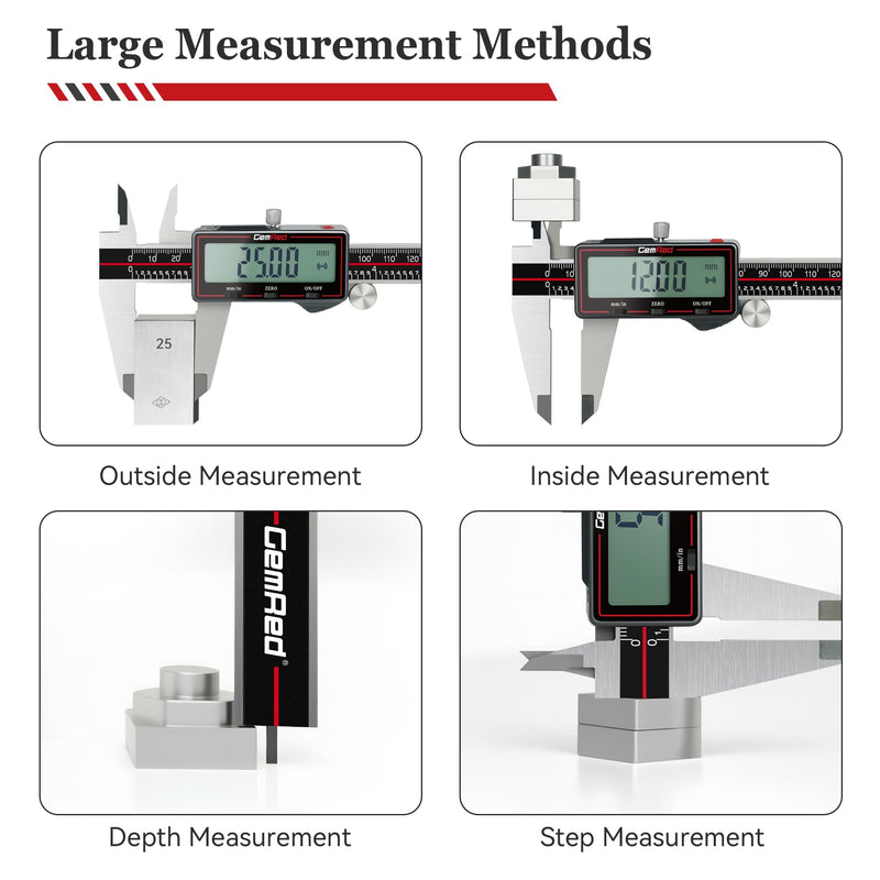 [Australia - AusPower] - Wireless Digital Caliper, 200mm/8inch Stainless Steel Precision Measuring Tool with Data Output, Inch/MM Conversion, Zero Reset, Auto Off, for DIY, Woodworking, Jewelry Making 