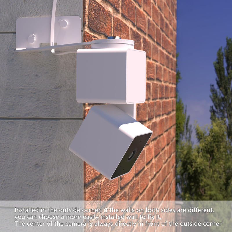 [Australia - AusPower] - Outside Corner Wall Mount Bracket for Wyze Cam Pan V3 (NOT Included Camera), Make Cam Pan V3 Cover Both Sides of The House 270 Degrees, Maximizing Coverage Reduce Blind Spots (Pack of 2, White) Pack of 2 (NOT Included Camera) 