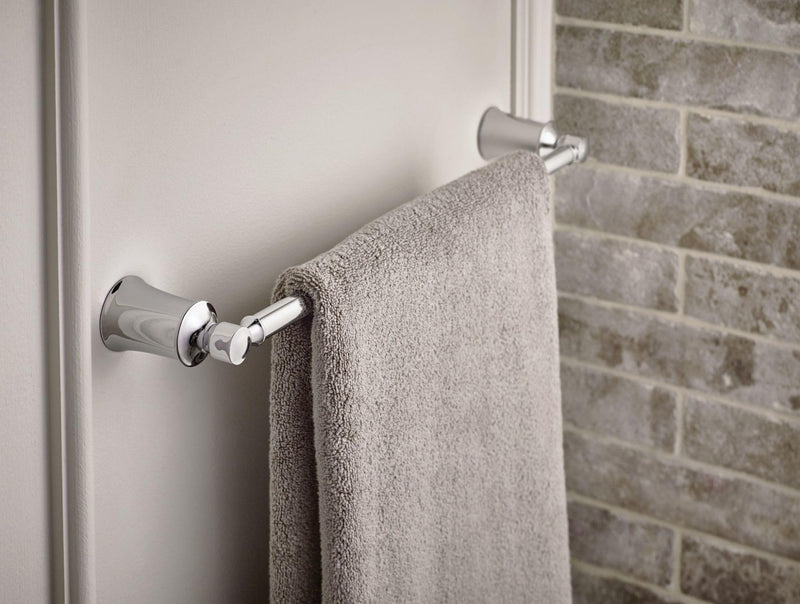 Moen YB2124BN Dartmoor 24-Inch Single Bathroom Towel Bar, Brushed Nickel 24 Inch