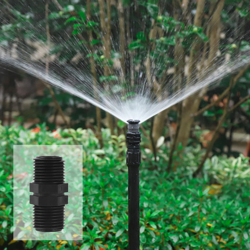 [Australia - AusPower] - 10 Pcs Head Pipe Riser 1/2 Inch MPT Double Male Pipe Thread Head Pipe Riser for Garden Lawn Irrigation System (1/2 male to 1/2 male straight coupling) 1/2 male to 1/2 male straight coupling 