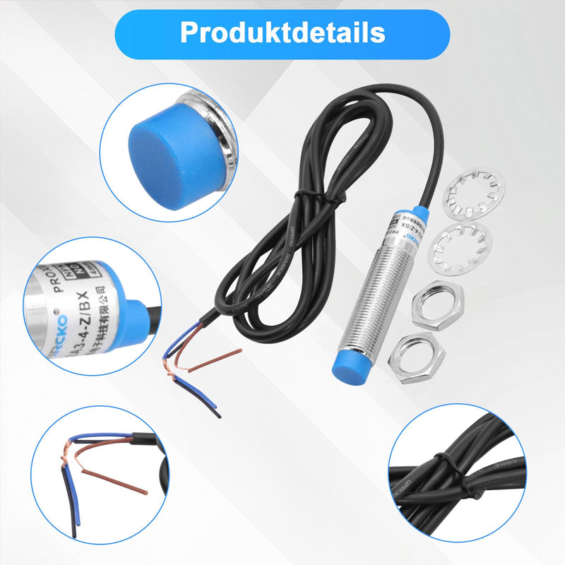 3PCS LJ12A3-4-Z/BX Inductive Proximity Sensor NPN 3-Conductor 6-36V DC, 0-4mm Detection Distance for Automation, CNC Machines, 3D Printers