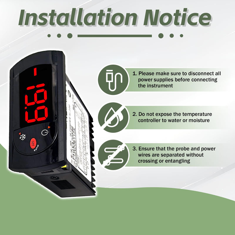 PZGXC0E112K Digit Temperature Control Thermostat with Temperature Sensor Probes 115v Fit for Carel/Main Street Equipment BMR-23-F BMR-49-F,IR33F0AHA0, IR33FOAHAO, PYGXAZ0586, IMGX1J0563, 17819471