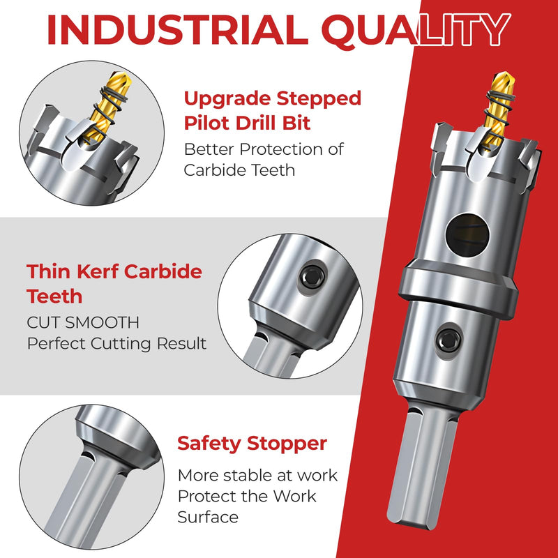 1-Piece 4-Inch（100mm） Metal Hole Saw – Heavy Duty Carbide Cutter for Metal, Steel, Aluminum, Plastic, Wood – Precision Cutter in Protective Plastic Box 1-Piece Set (4")