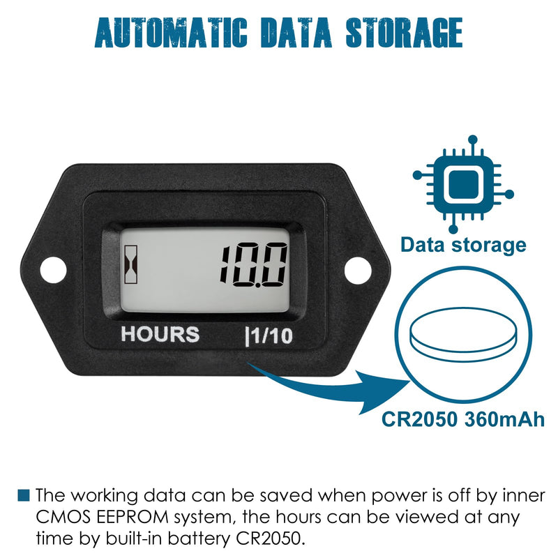[Australia - AusPower] - Runleader Digital Hours Counter,AC/DC 5V to 277V for Garden Tractor Generator Scooter Club Car Forklift Leaf Trimmer etc. 