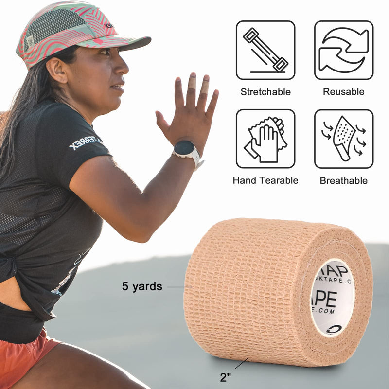 [Australia - AusPower] - OK TAPE Self Adherent Cohesive Bandages Wrap - 12Packs, 2" x 5 Yards, Non-Woven Self Adhesive Bandage Wrap for Thumb, Finger, Wrist, Ankle, Vet Wrap Bandages Tape (Mixed Colors) 2 Inch x 5 Yards Mix Color 01 