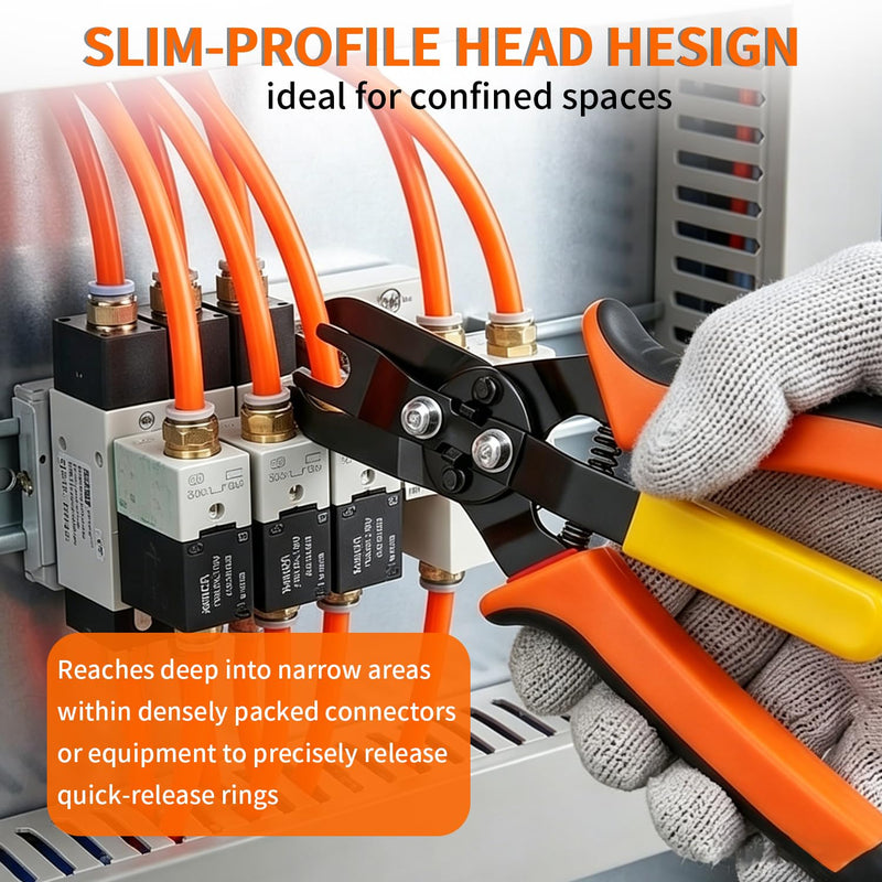 Connecting Pliers Pneumatic Connector Separator Pliers Compatible with 6/8 mm | Hose connector disassembly pliers for air push quick couplings energy-saving lever structure ideal for tight spaces