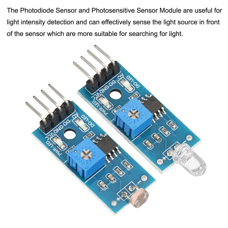 [Australia - AusPower] - MECCANIXITY 4 Terminals Photosensitive Diode Sensor and Photoresistor Sensor Module for Light Detection 1 Set 