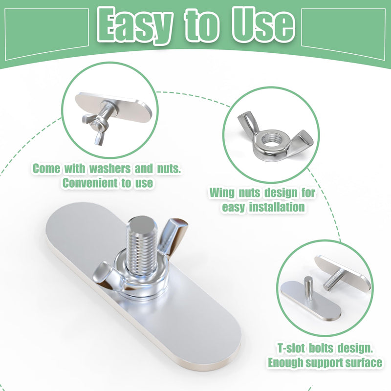 [Australia - AusPower] - T-Slot Bolts with Wing Nut,20 Packs M5x12mm Thread Size T-Bolts,Sliding T-bolt with Butterfly Nut and Washer,T-Track Bolts and Wing Knobs for AC Winsow Seal Panels and DIY Project 