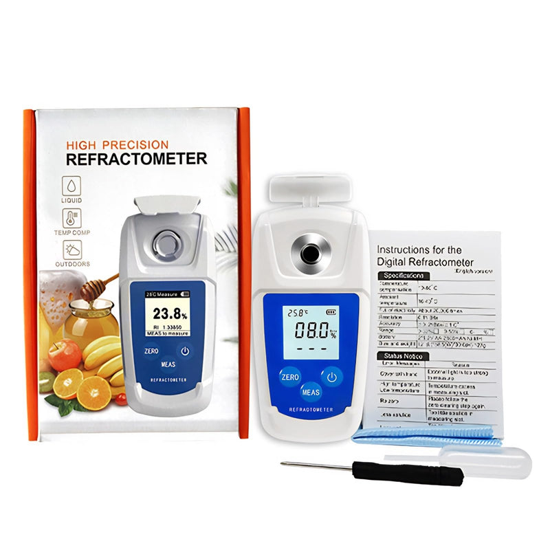 [Australia - AusPower] - Digital Brix Refractometer for Fruit Juice Vegetable Coffee, Weight Loss Skin Care Sugar Control Essential, 0-55% Range High Accuracy Portable Brix Meter for Liquid Sugar 