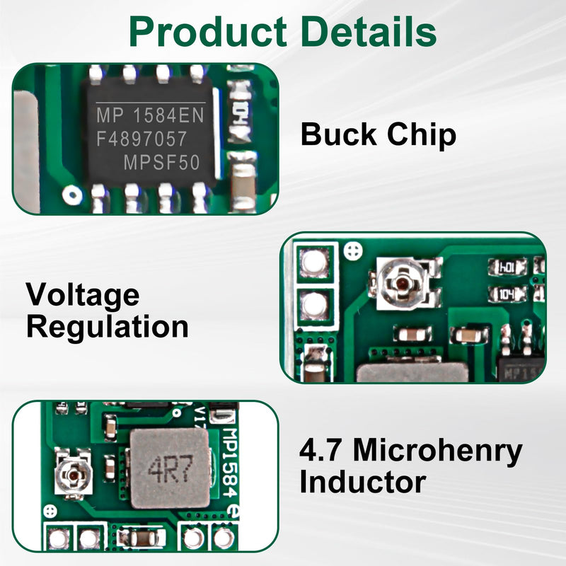 [Australia - AusPower] - Pack of 10 Mini Step Down Converter Module, DC-DC Buck Converter, 4.5-28V Voltage Converter, Ultra Small DC-DC Converter, 24V to 12V 9V 5V 3V Step Down Adjustable Converter 