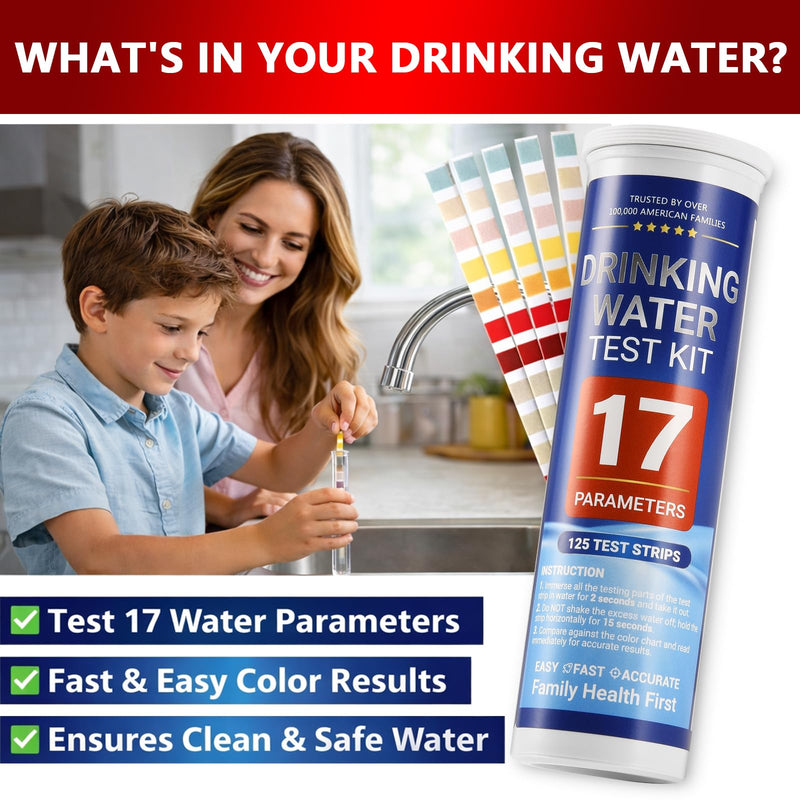 [Australia - AusPower] - 23-in-1 Home Drinking Water Testing Kit - 155 Strips,Tap and Well Water Test Kit for Hardness, Lead, Iron, Copper, Chlorine, Fluoride 1 