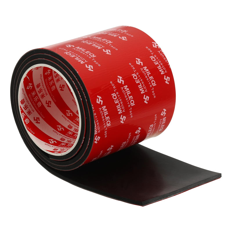 PATIKIL Neoprene Rubber Strips 4" Wide x 3/16" Thick x 3.3FT Long, Self Adhesive Solid Rubber Sheet for Shock Absorption Gasket DIY Crafts Sealing Weather Striping, Black 4" x 3/16" x 3.3FT 1