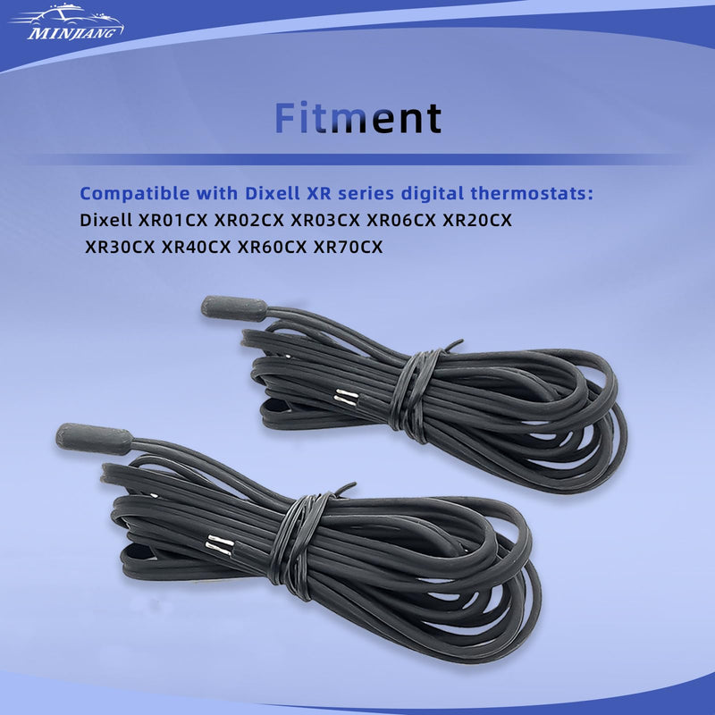 [Australia - AusPower] - 2PCS NTC Temperature Sensor Probe for Dixell XR01CX XR02CX XR03CX XR06CX XR20CX XR30CX XR40CX XR60CX XR70CX Digital Temperature Thermostat Controller, Temperature Range: -40°C-110°C(Black) Black 