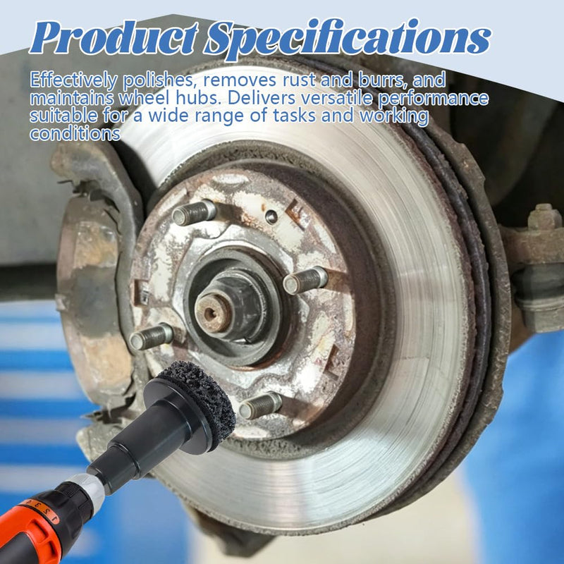 Wheel Cleaning and Repair Kit, Includes 5 Sanding Discs, Quick Rust Removal for Wheel Bolts and Rotors, Hub Grinder for Quick Cleaning of the Wheel Hub for 1/2 Impact Wrenches, Drills
