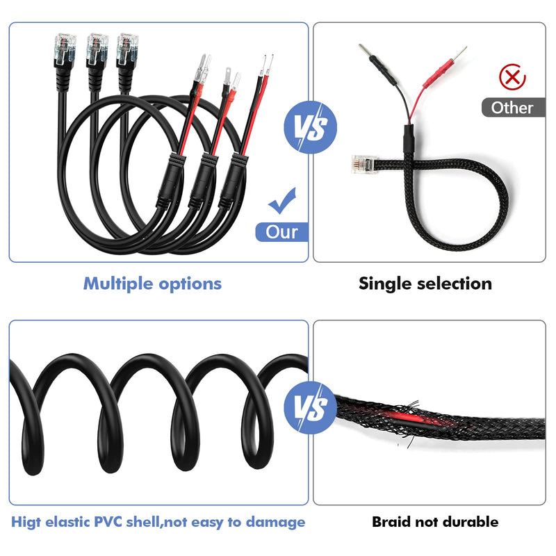 [Australia - AusPower] - Radar Detector Hardwire Power Cord, Rearview Mirror Plug Cable, with Inline Fuse Holder,Suitable for Uniden Escort Beltronics Valentine One Cobra Whistler Radar Detector,3-Piece Set,13.7'' (RJ11) Medium-13.7in RJ11 