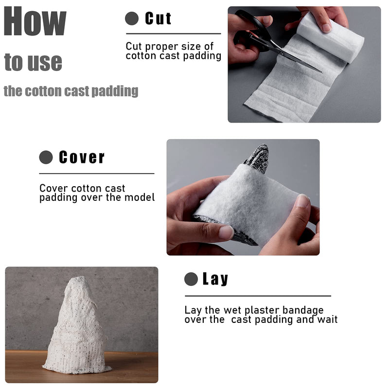 [Australia - AusPower] - Nuanchu 6 Rolls Cast Padding Soft Individual Pack Padding Use with Plaster Cloth Gauze Bandage for Halloween Wrap Bandage Art Projects, Body Casts, Mask Making, Hobby Craft (4 Inch X 8.8 ft) 4 Inch x 8.8 ft 