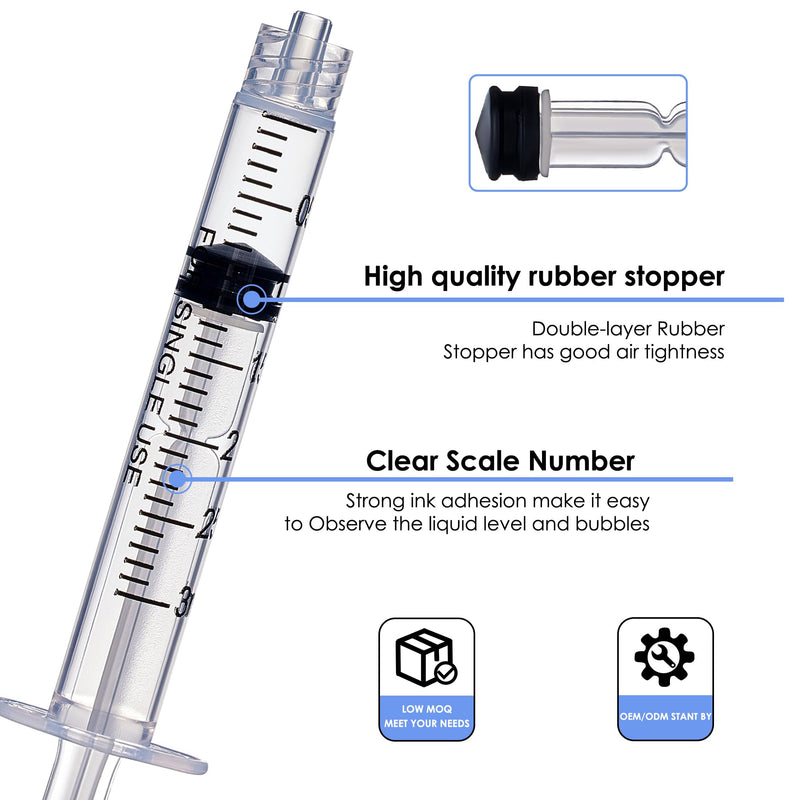 [Australia - AusPower] - 3ml Luer Lock Syringes with 23G, 1.0-inch Needle - Individually Sealed for Safe and Efficient Use (50Pack-3ml 23Ga 1inch) 50Pack-3ml 23Ga 1inch 