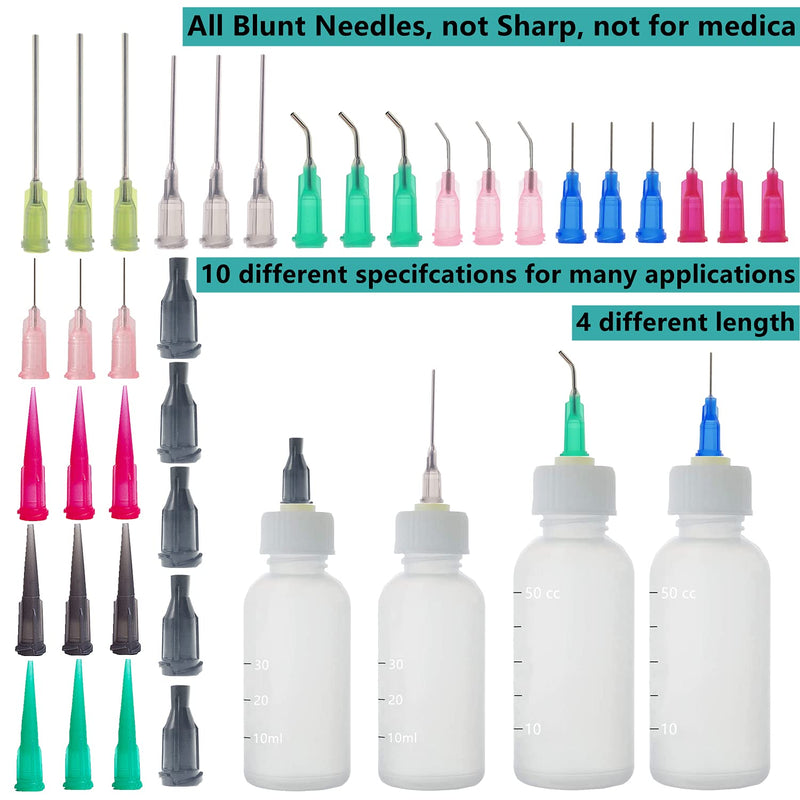 [Australia - AusPower] - 1ml, 3ml, 5ml, 10ml, 20ml Dispenser and 30ml+50ml Glue Bottle. 14ga, 16ga, 18ga, 20ga, 22ga, 25ga dispensing head and Caps. Measuring Liquids and Refilling (Dispenser Glue Bottle Set) 31 Pack 