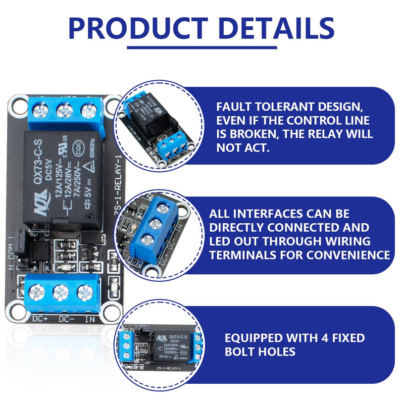[Australia - AusPower] - Innfeeltech 3pcs DC 5V Relay Module 1-Channel Relay with Optocoupler High or Low Level Trigger Expansion Board 3pcs 1-Kanal 