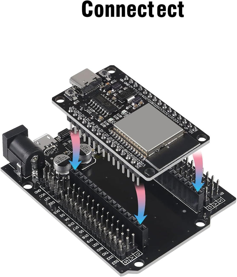 [Australia - AusPower] - Binghe Pack of 3 ESP with CH340 Development Board, ESP 30 Pins ESP ESP-32-32D Module 2.4GHz WiFi + Bluetooth 2-in-1 Low Power Consumption Type-C Connector Compatible with Arduino 
