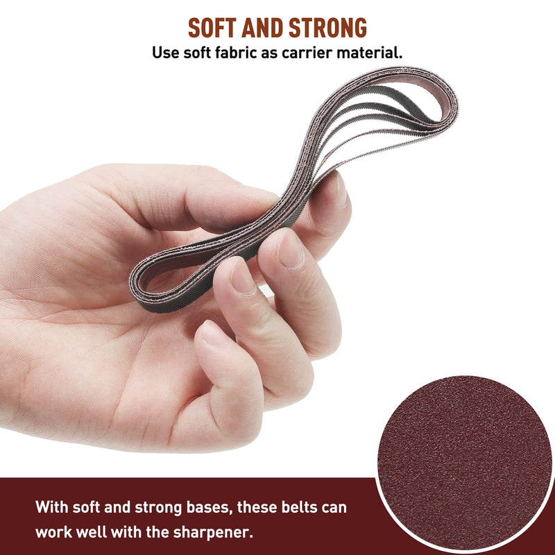 [Australia - AusPower] - 45 Pcs 1/2" x 12" Replacement Sharpening Belt Kit for Official Work Sharp Knife & Tool Sharpener (WSKTS & WSKTS-KT/Mk.1 & Mk.2) - 80/120/240/400/600/800/1000/2500/5000 Grits 45Pcs 80~5000grit 