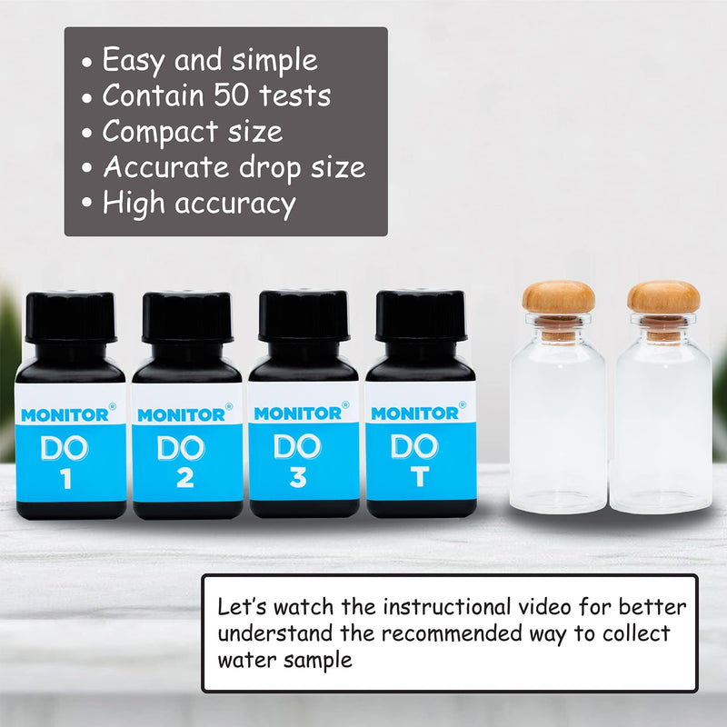 [Australia - AusPower] - Monitor DISSOLVED Oxygen Test KIT (60 Tests) - Monitor Aquarium and aquaculture Water Quality 
