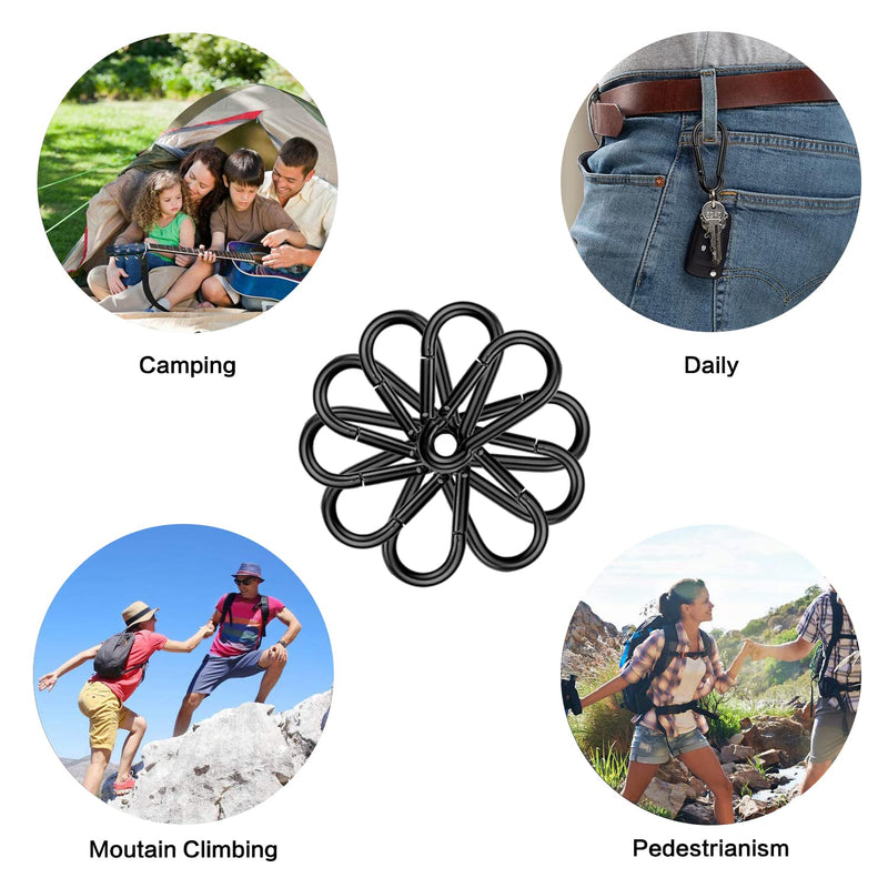 [Australia - AusPower] - M4 Spring Snap Hook Carabiner Clip 1.57 Inch Heavy Duty Snap Hooks Quick Link for Camping, Hiking, Outdoor and Bird Feeders & Dog Leash (20 Pcs), Black 