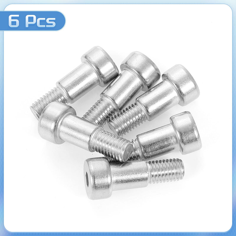 uxcell 6Pcs 304 Stainless Steel Shoulder Bolt 12mm Shoulder Dia 16mm Shoulder Length M10 Thread Hex Socket Shoulder Bolts for Textile Hydraulic Injection Molding Machinery Industries 12mm x 16mm 6