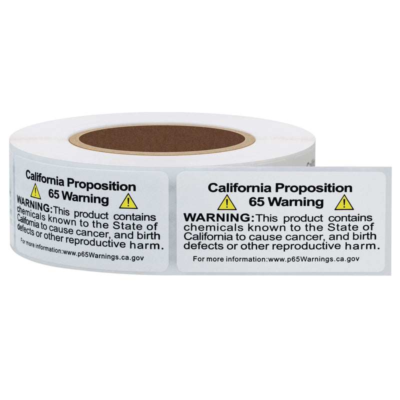 [Australia - AusPower] - California Prop 65 Warning Labels, 1×2 Inch P65 Health Consumer Alert Sign Chemical Safety Self Adhesive Stickers - 500 Labels Per Roll (10 Rolls) 