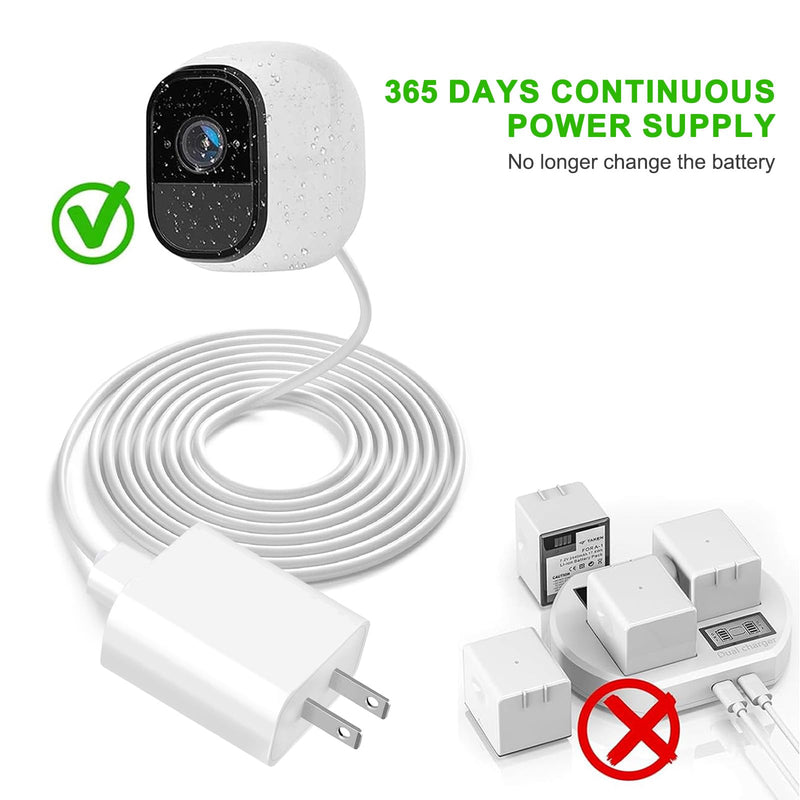 [Australia - AusPower] - 2 Pack 13FT Power Adapter Plug Charger for Arlo Pro and Arlo Pro 2, Arlo Q,Arlo Essential Spotlight, Arlo GO Indoor Camera(not for Go 2), Wyze Cam Pan v3 v2,Blink Mini Charging Cord Cable Replacement 2-Pack 13.2ft 