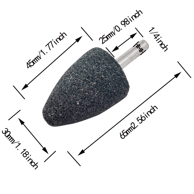 [Australia - AusPower] - 4 pcs 30mm Stone Rotary Grinding Bits with 1/4 Inch Shank, Aluminum Oxide Mounted Grinding Point for Grinding, Polishing?Deburring Ferrous Metals?4pcs 6x30 cone head? 