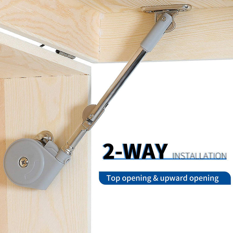 Lid Stay 105 Degree Open with Soft Close, Lid Support for Toy Box and Upward Top-Opening Flap Doors 2 Pack, Easy to Install 2 pack lid hinge