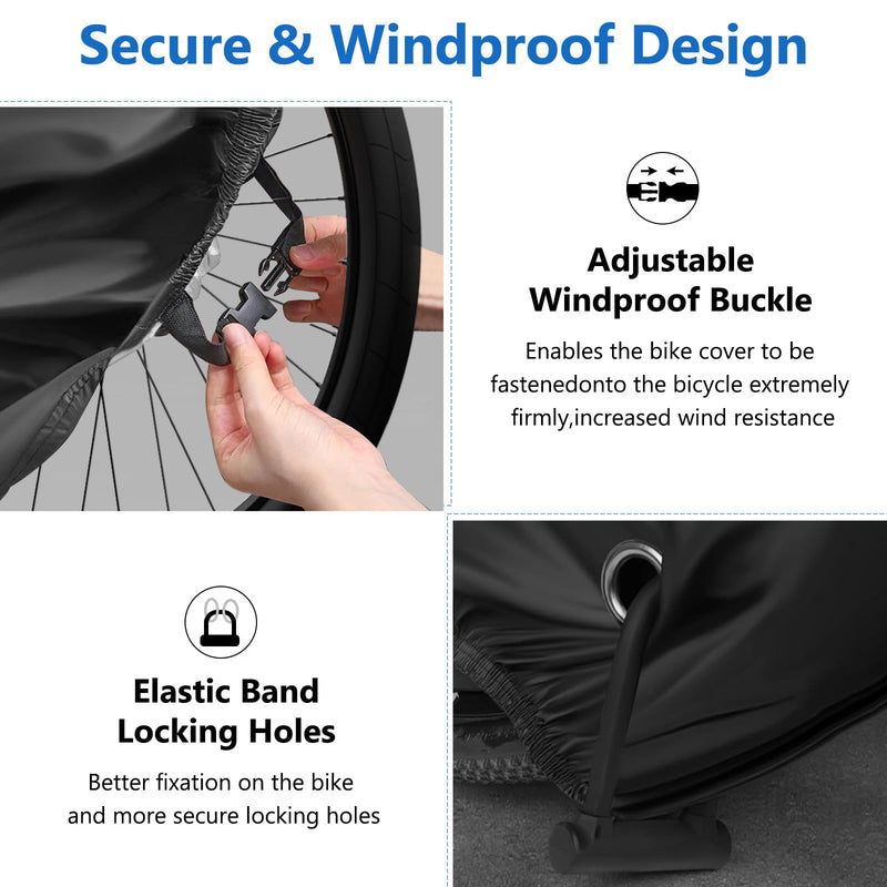 [Australia - AusPower] - Bike Cover for 1 Bike,600D Heavy Duty Waterproof &Tear Resistant Bicycle Covers with Lock Hole for Mountain Road Bike/Ebike,79 ''L x 28''W x 43''H L-1 Bike 