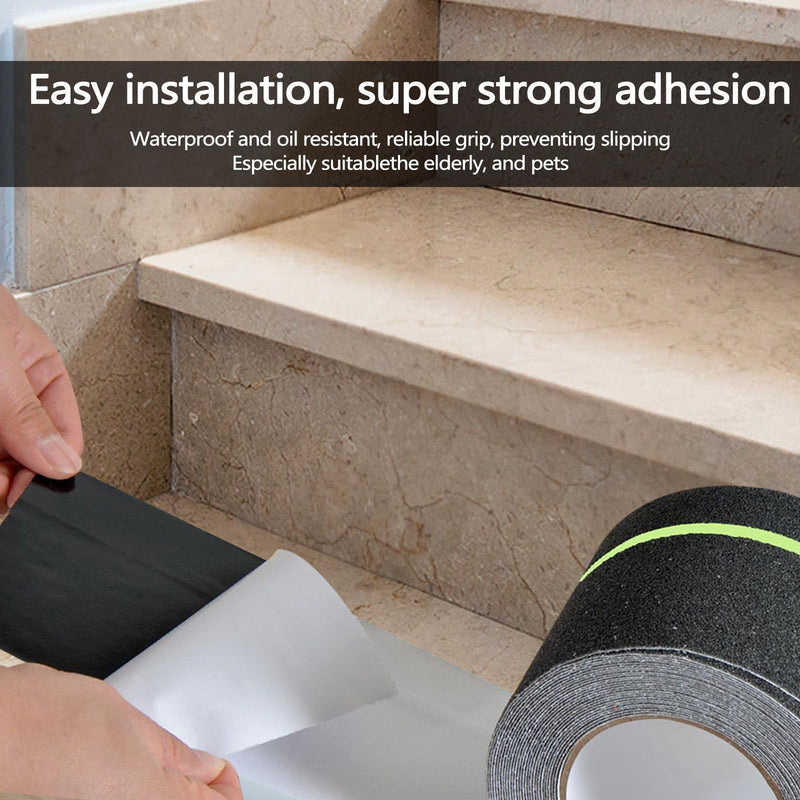 Huakaile Glow in The Dark Tape Anti Slip Grip Tape, 1.96" x 16.4Ft Luminous Reflective Tape, Waterproof Non Skid Traction Tape Strips for Outdoors Steps Indoor Stairs Treads Ladder Floor