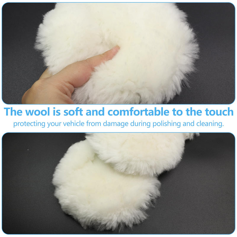 [Australia - AusPower] - Pack of 6 Polishing Pads 125 mm Lambswool Hood Polishing Attachment Angle Grinder Wool Polishing Hood with for Car Polisher Random Orbital Sander Polishing Machine 