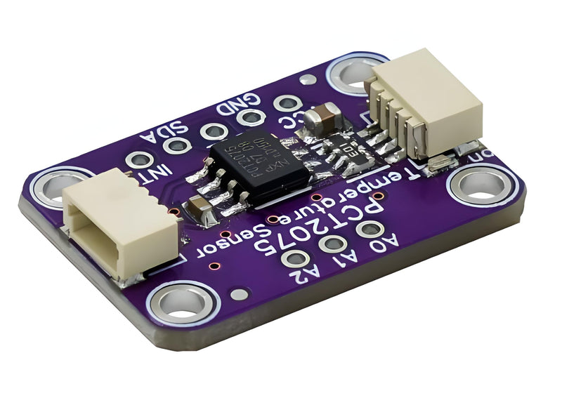 [Australia - AusPower] - 2Pcs PCT2075 11 Bit Higher Accuracy ADC Measurement I2C Temperature Sensor, Compatible with QT/Qwiic + pins 