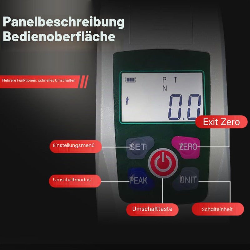 Digital Force Meter, High Precision Push-Pull Gauge 100N/10kg Capacity, Digital Force Meter with Peaks Hold, 4 Unit Conversion, for Industry Laboratory Quality Control